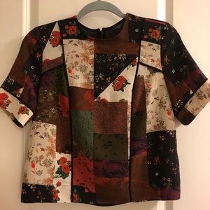 Brand new Topshop flower top tshirt chiffon